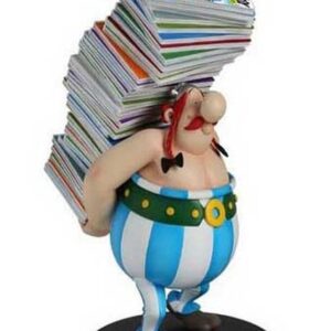 PLASTOY ASTERIX OBELIX PILE OF COMICS COLLEC FIG STATUA