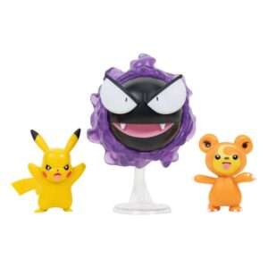 Pokémon Battle Figura 3-pack Teddiursa, Pikachu -9, Gastly 5 Cm Jazwares