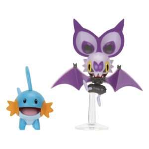 Pokémon Figura 2-pack Mudkip & Noibat Con Stand 8 Cm Jazwares