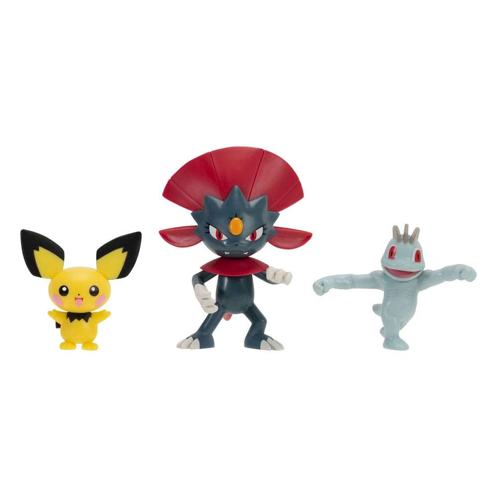 Pokémon First Partner Battle Figura Set Figura 3-pack Pichu, Machop, & Weavile Jazwares