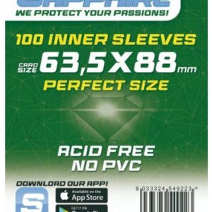 SAPPHIRE BUSTINE PROTETTIVE 63.5X88MM PERFECT GREEN 100PZ CARD PROTECTOR - CARTE DA GIOCO/COLLEZIONE