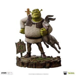 Shrek Deluxe Art Scale Statua 1/10 Shrek, Donkey E The Gingerbread Man 26 Cm Iron Studios