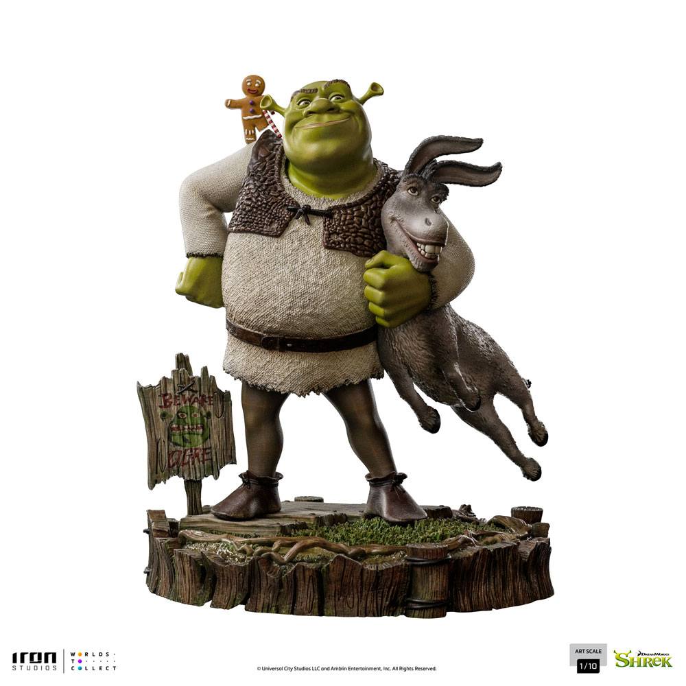 Shrek Deluxe Art Scale Statua 1/10 Shrek, Donkey E The Gingerbread Man 26 Cm Iron Studios