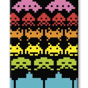 Space Invaders Arcobaleno Flat Magnet Magneti Aquarius Ent