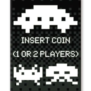 SPACE INVADERS INSERT COIN FLAT MAGNET Magneti Aquarius Ent
