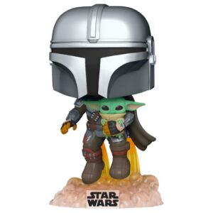 Star Wars Pop! Figura The Mandalorian Con The Bambino 9 Cm Funko Scatola Rovinata