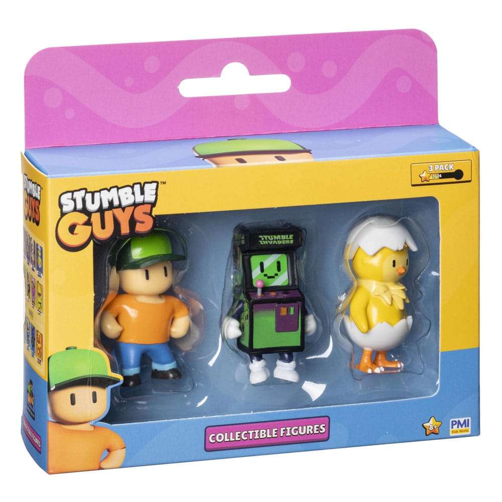 Stumble Guys: Wave 2 3-figure Window Box Collectible Figures Mr Stumble + Stumble Invaders + Hatchling PMI