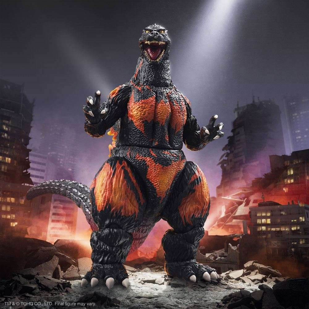 Toho Ultimates Action Figura Burning Godzilla 1995 20 Cm Super7