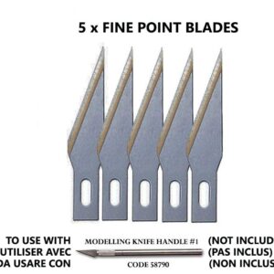 VALLEJO FINE POINT BLADES (5) FOR NO.1 HANDLE ACCESSORI PER MODELLISMO VALLEJO
