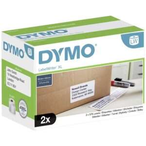 Rotoli da 575 etichette per spedizione/nome Dymo LabelWriter 59x102mm - conf. da 2 rotoli - bianco