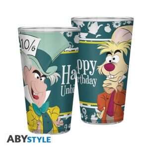 Abyver190 - Disney - Bicchiere 400ml Di Vetro Alice Happy Unbirthday Gadget