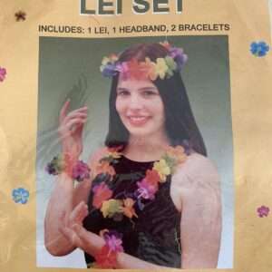 ACCESSORI PER PARTY HAWAIANO CON COLLANA, BRACCIALETTI E CERCHIO TESTA