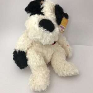 ALTHANS CLUB - Peluche Cane bianco e nero morbido 30cm