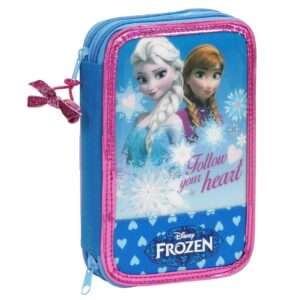 Astuccio porta penne Scuola Frozen Regina delle Nevi 34 pcs. 13x20 cm Safta