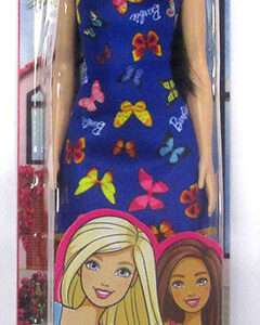 BARBIE TRENDY VESTITO BLU CON FARFALLE E CAPELLI NERI - GIOCATTOLI VARI