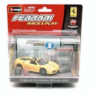 Bburago BU3110016MYEL FERRARI 16M SCUDERIA SPIDER YELLOW IN BLISTER CON ACCESSORI 1:43 Modellino