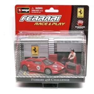 Bburago BU31100458CHALL FERRARI 458 CHALLENGE N.5 RED IN BLISTER CON ACCESSORI 1:43 Modellino