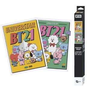 BT21 Set 2 Posters Chibi BT21 Vintage Universtar 52 x 38 cm Gbeye