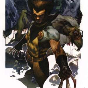 COSMIC ART S.BIANCHI -WOLVERINE&SABERTHOOT- LYTHO PRINTED ART