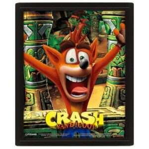 Crash Bandicoot Framed 3D Lenticular Poster Pack Mask Power Up 26 X 20 Cm  Pyramid International