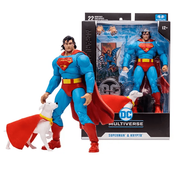 Dc Comics Multiverse Action Figure Superman e Krypto 18 cm Mcfarlane Toys
