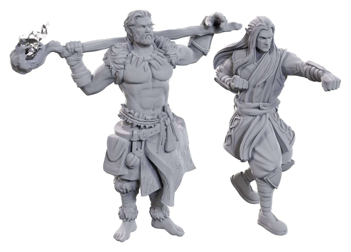 D&d Nolzur's Marvelous Miniatures Unpainted Miniatures 2-pack Archdruid & Martial Arts Adept Wizbambino