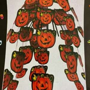 DECORO ZUCCHE A PIOGGIA 50 CM HALLOWEEN
