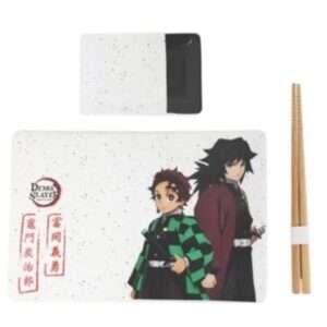 Demon Slayer Ceramic Sushi Set Con Bacchette Cinesi Tanjiro & Giyu Just Funky