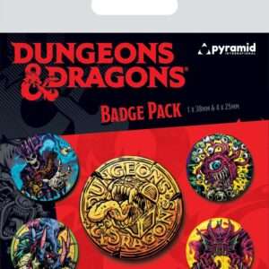 Dungeons & Dragons Pin-Back Buttons 5-Pack Beastly Pyramid International