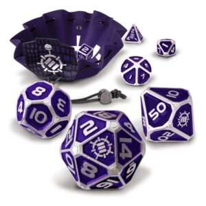 Enhance Tabletop Series Metal RPG Dice Set Purple (7) Enhance