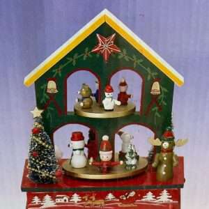 F & C 37057 CARILLON MUSIC BOX CASETTA CON PUPAZZI IN LEGNO 15 CM