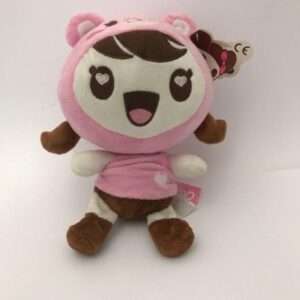 FAMOSA - Peluche Bambina Charuca Kawaii con travestimento da orsetto rosa 25cm