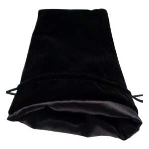 Fanroll Dice Bag Velvet Black Con Black Satin Large Fanroll