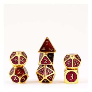 Fanroll  Dice Set Gold Con Purple Enamel (7) Fanroll