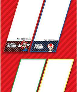 FOGLIETTI ADESIVI SUPER MARIO 4 COLORI NINTENDO - CANCELLERIA/SCUOLA
