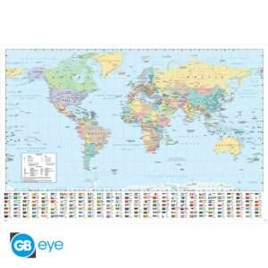 HARPER COLLINS - Poster Maxi 91.5x61 - World Map 21 French