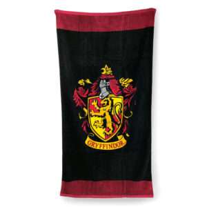 Harry Potter Telo Mare Asciugamano Nero Stemma Grifondoro Cotone 75x150 cm Groovy