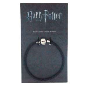Harry Potter Black Leather Ciondolo Braccialetto The Carat Shop Taglia 18 Cm