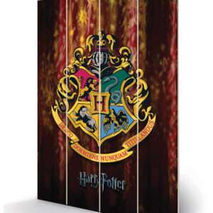 HARRY POTTER HOGWARTS CREST WOOD PRINT STAMPA SU LEGNO PYRAMID INTERNATIONAL