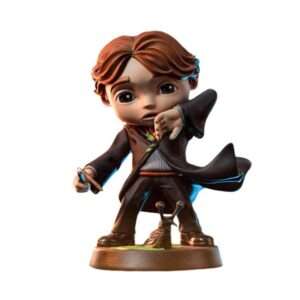 Harry Potter MiniCo Statua Ron Weasley Con la Bacchetta Rotta 14 Cm Iron Studios