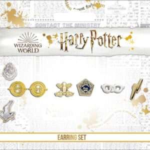 Harry Potter Orecchini 3-pack Giratempo/chocolate Frog/glasses & Fulminebolt (silver Plated) Carat Shop, The
