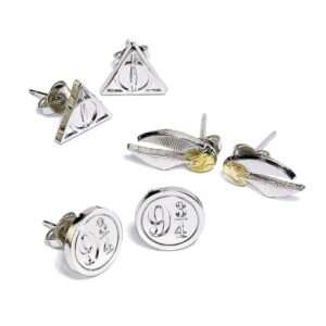 Harry Potter Orecchini 3-pack Snitch/doni Della Morte/binario 9 3/4 (silver Plated) Carat Shop, The