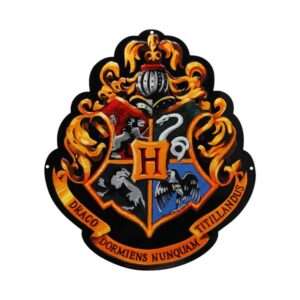 Harry Potter - Piastra in Metallo "Hogwarts" Con Gancio 28 x 32 cm