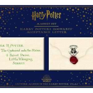 Harry Potter Set Magnete Letteraa Di Accettazione A Hogwarts Di 5,5 X 8 Cm Noble