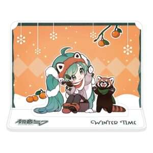 Hatsune Miku Acrylic Figura Standee Miku E Red Panda (winter Time) 11 Cm Popbuddies