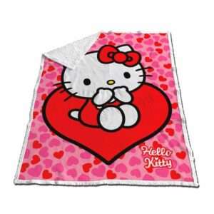 Hello Kitty Coral sherpa blanket 120x150cm Sanrio