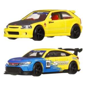 Hot Wheels Premium Car Culture Diecast Vehicle 2-Pack 1/64 '99 Honda Civic Type R (EK9) & Honda Civic Type R Mattel