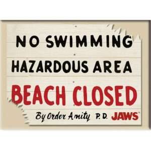 JAWS BEACH CLOSED FLAT MAGNET MAGNETI AQUARIUS ENT