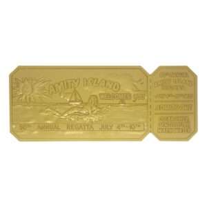 Jaws Replica 1/1 50th Anniversary Regatta Ticket 24k Gold Plated FaNaTtik