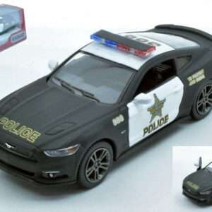 KINSMART KT5386WP FORD MUSTANG GT POLICE 2015 BLACK/WHITE BOX cm 12 Modellino